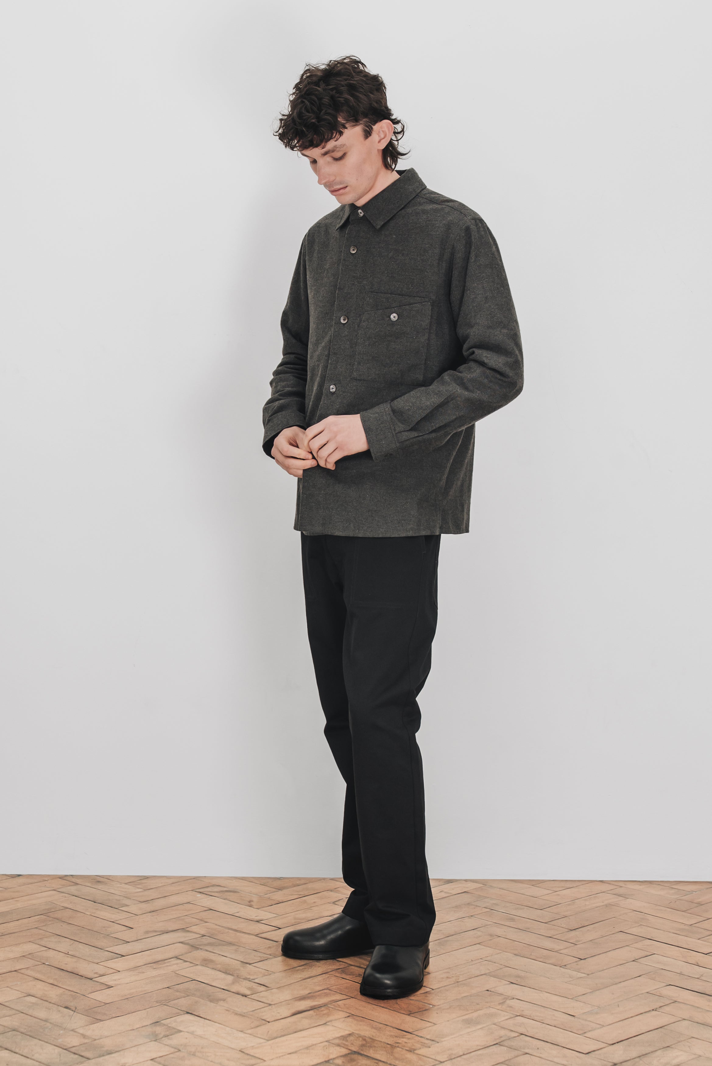 DOUBLE POCKET SHIRT - Grey