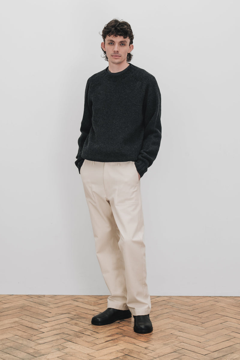 REFINED WORK TROUSERS - Cotton twill (Stone)