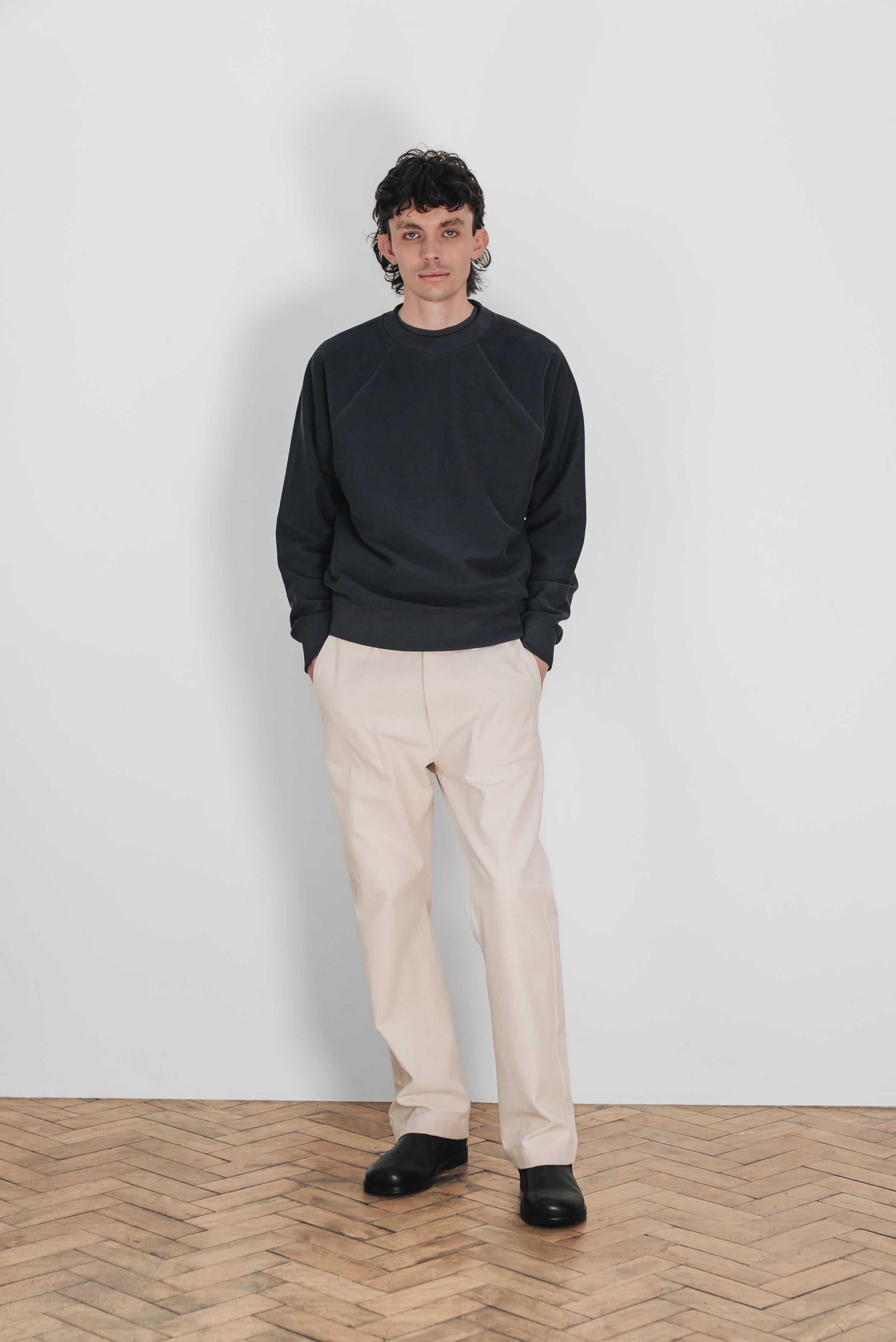 REVERSED TERRY SWEATSHIRT - Faded Ink