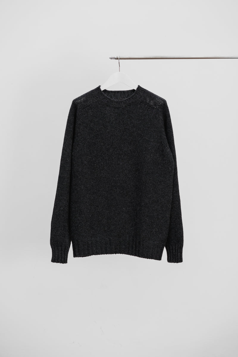 CHUNKY LAMBSWOOL CREW NECK - Charcoal