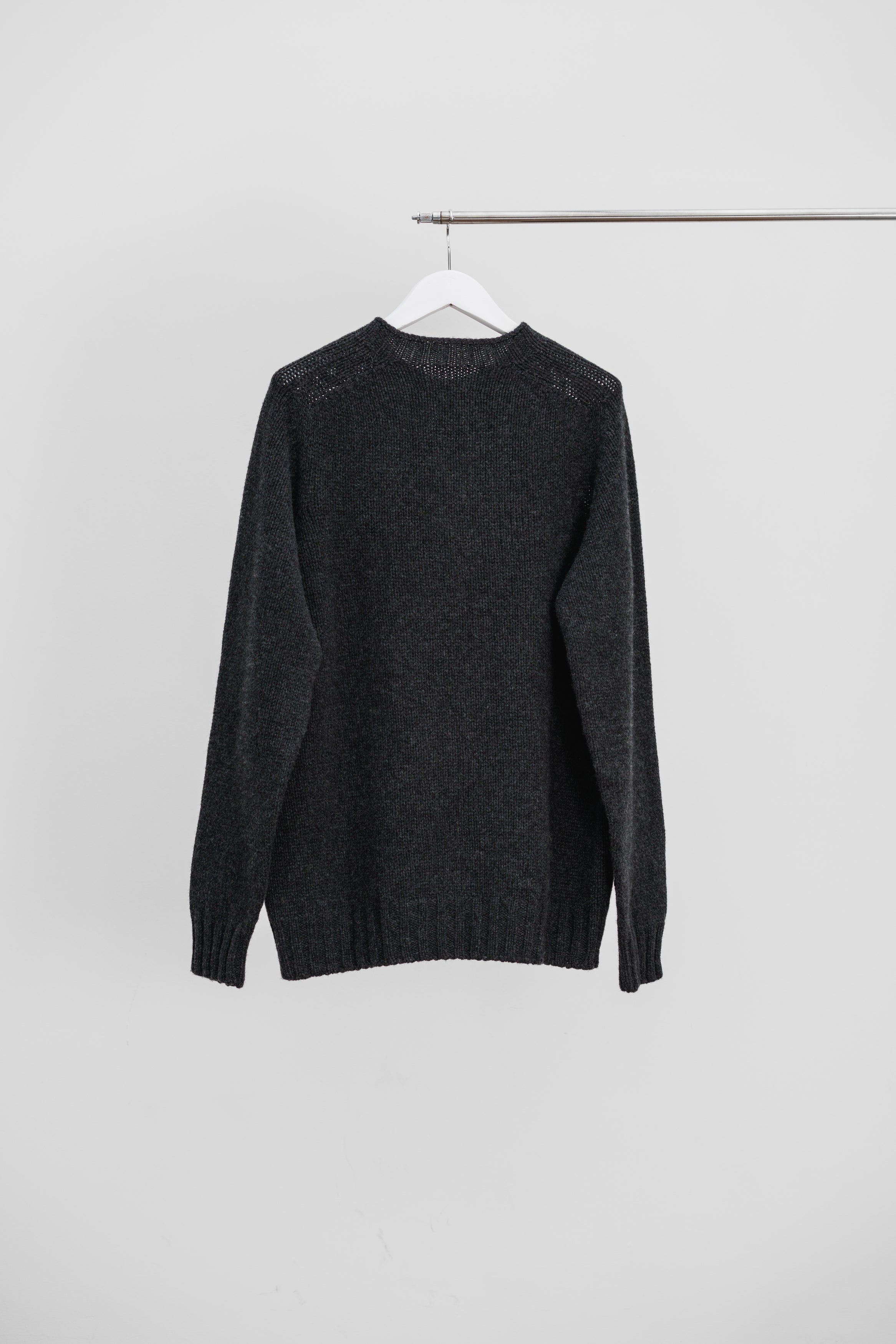 CHUNKY LAMBSWOOL CREW NECK - Charcoal