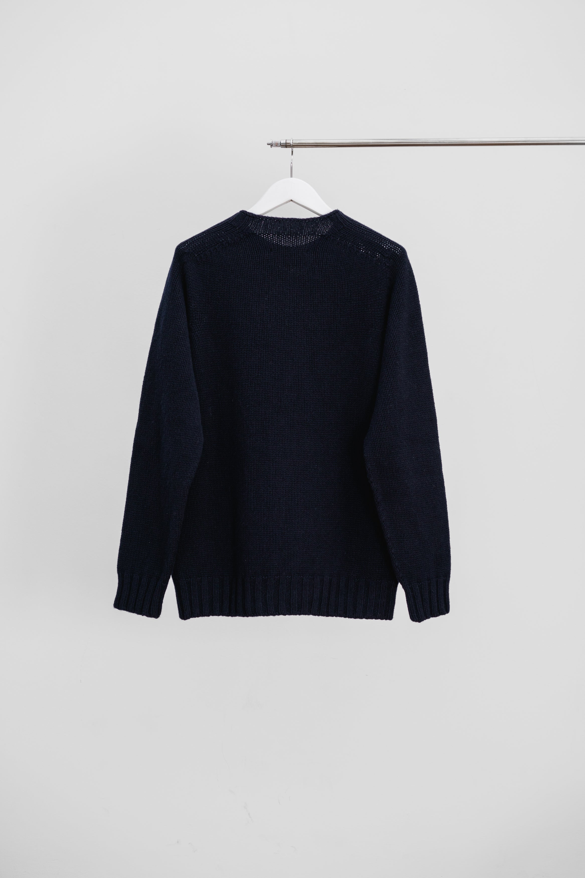 CHUNKY LAMBSWOOL CREW NECK - Navy
