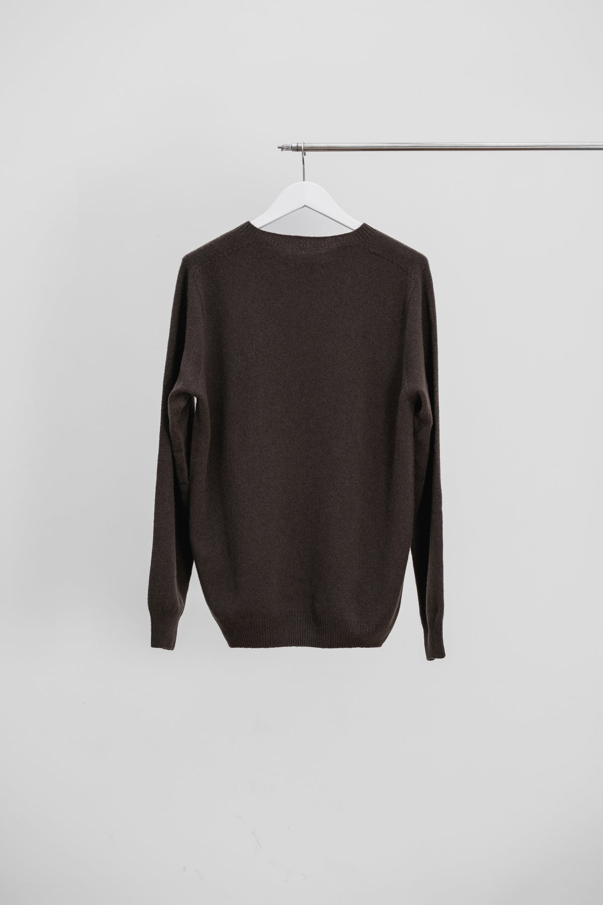 CASHMERE BASE CREW NECK - Coffee