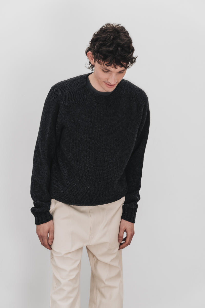 CHUNKY LAMBSWOOL CREW NECK - Charcoal