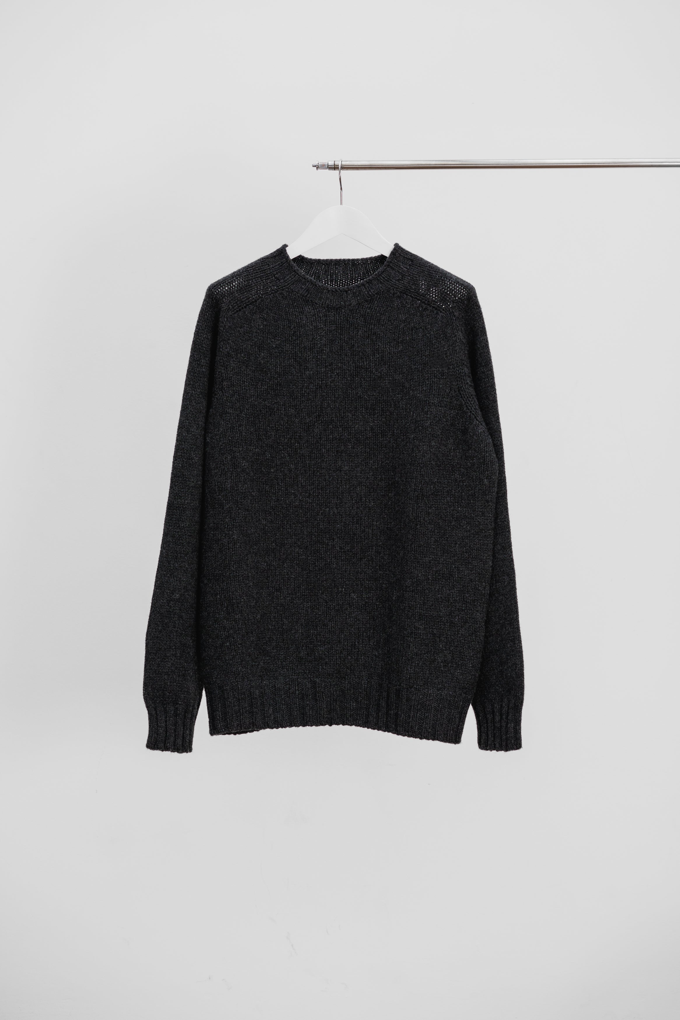 CHUNKY LAMBSWOOL CREW NECK - Charcoal
