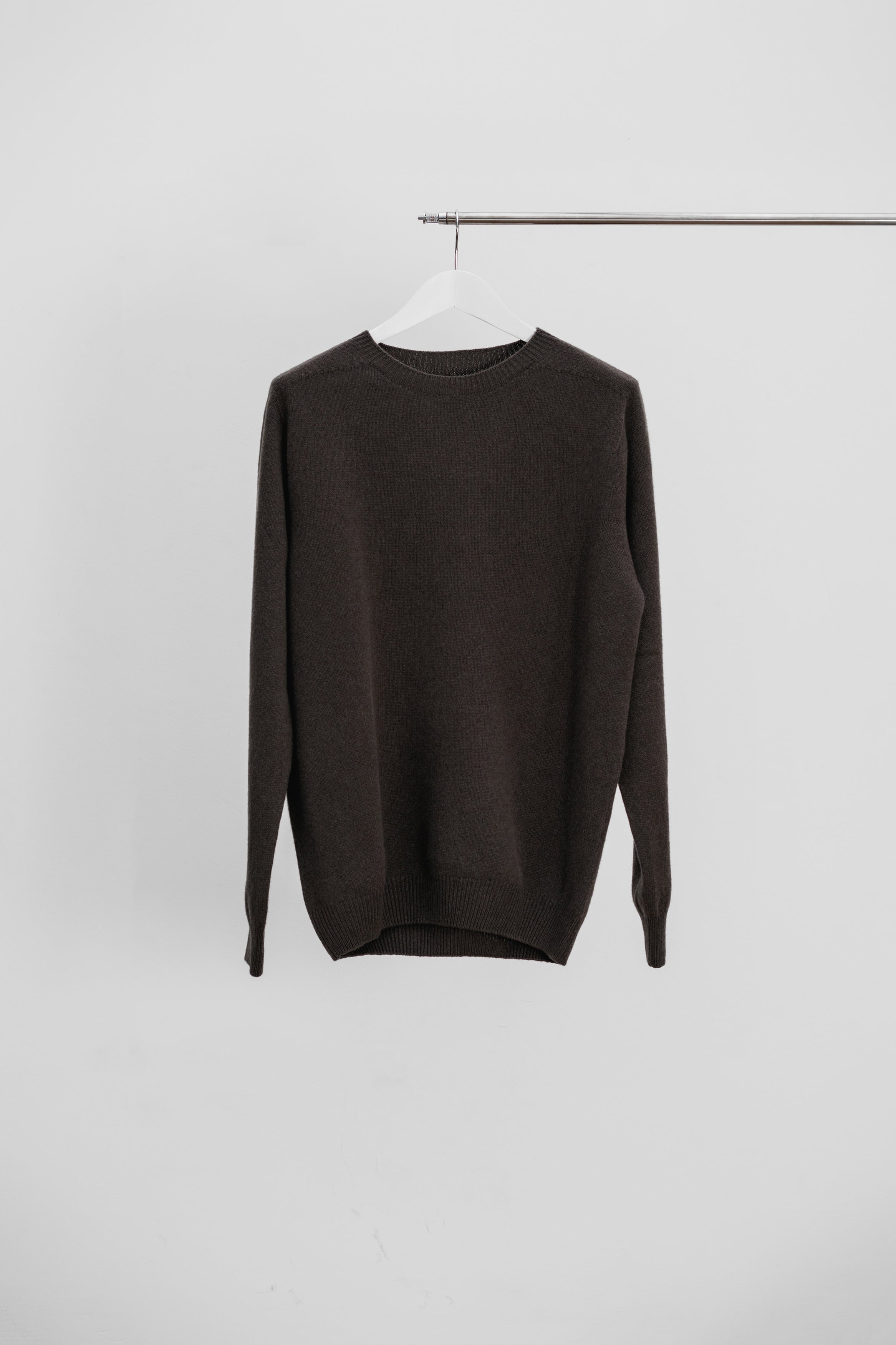 CASHMERE BASE CREW NECK - Coffee