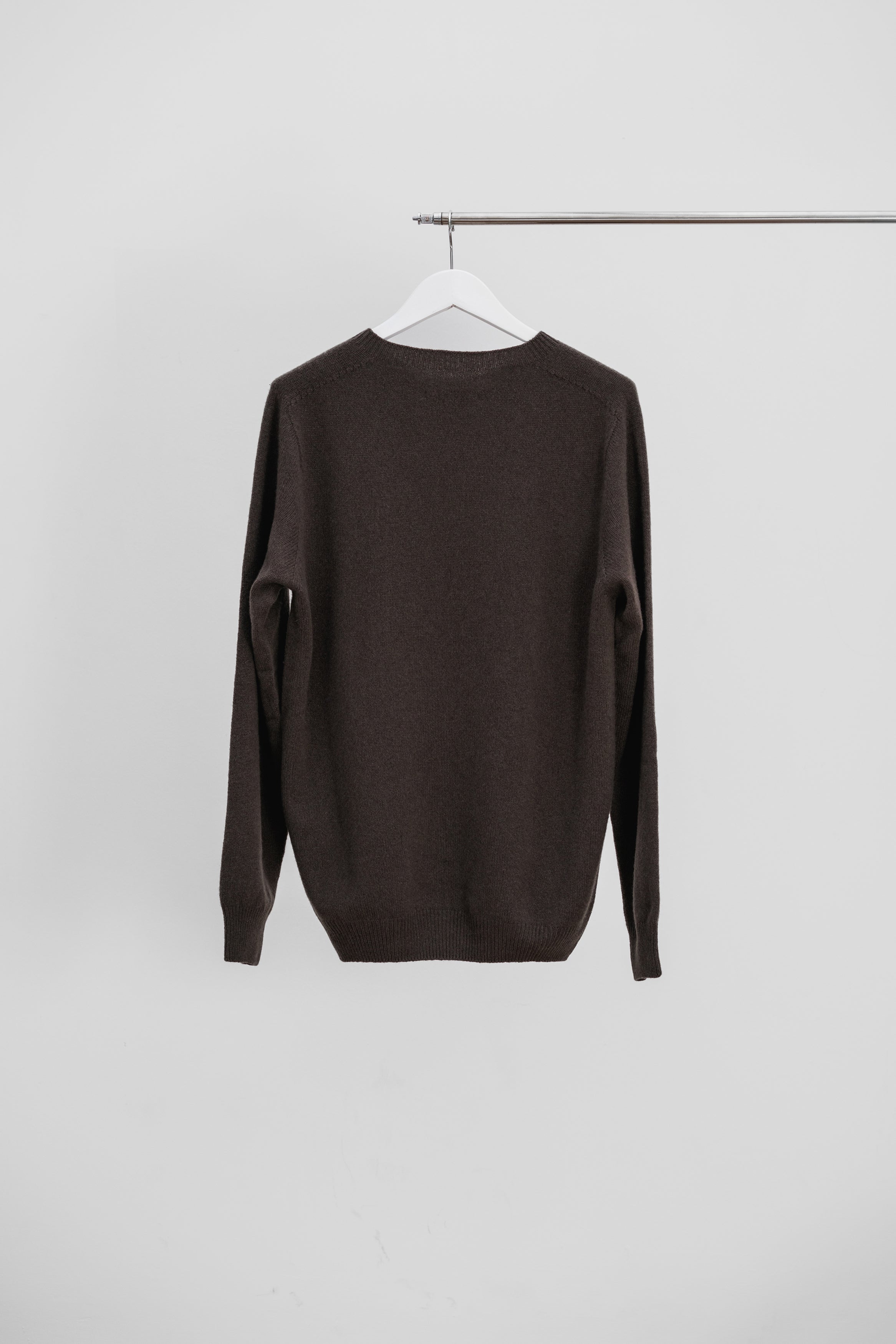 CASHMERE BASE CREW NECK - Coffee