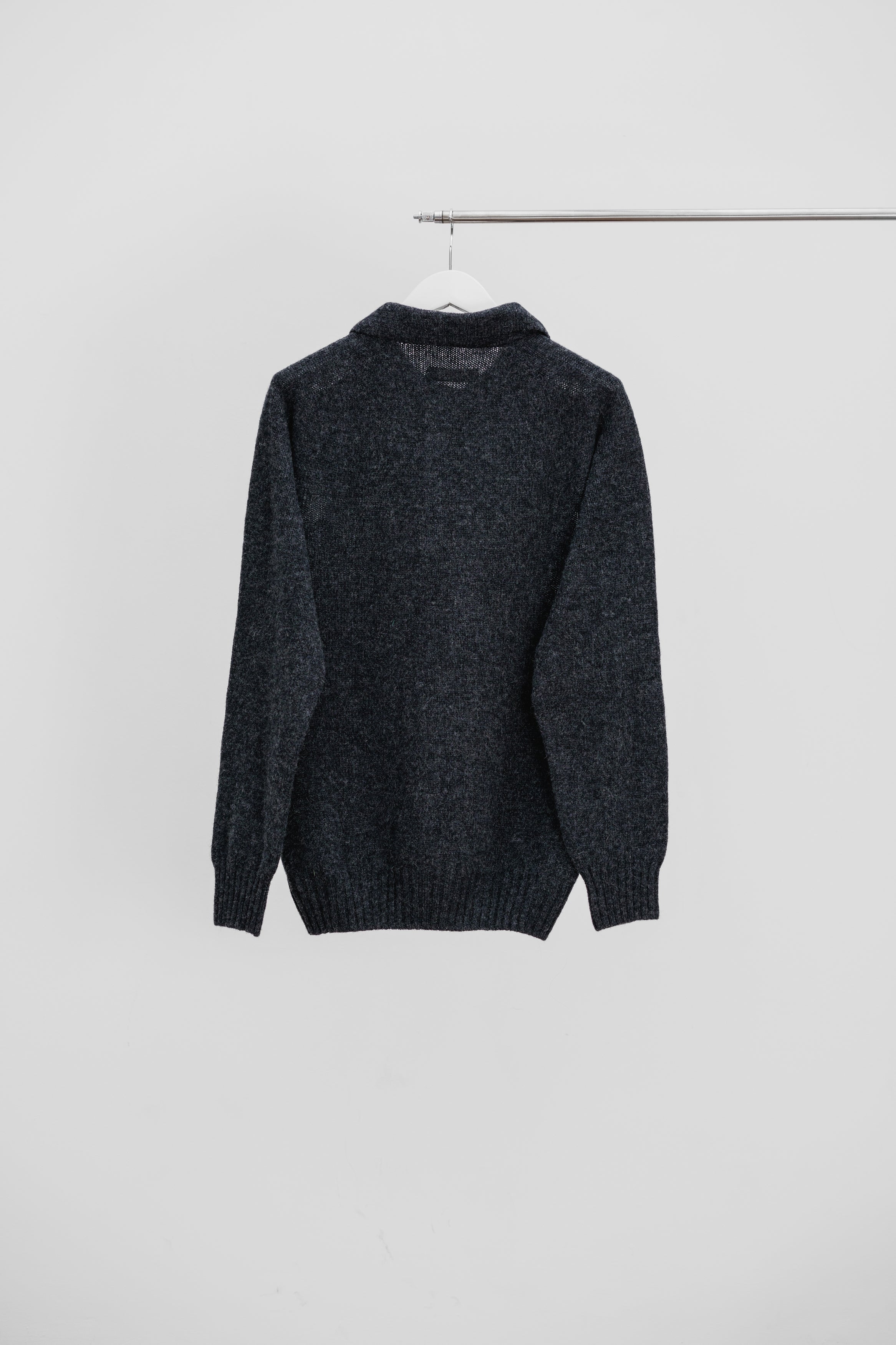CLEAN WOOL POLO - Anthracite