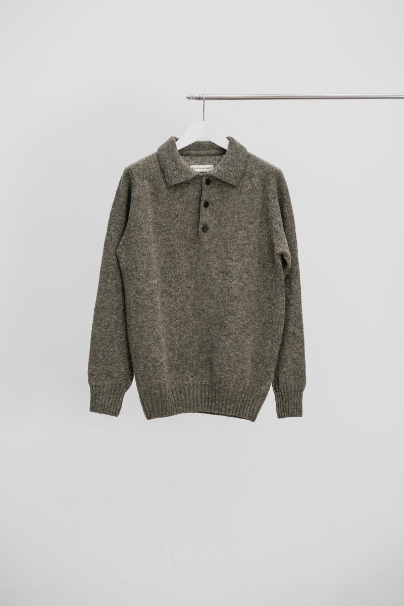 CLEAN WOOL POLO - Taupe